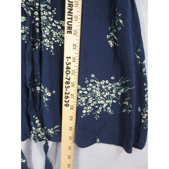 Loft Outlet Petite Floral Button-Front Dress with waist tie size 0P - Picture 6 of 9